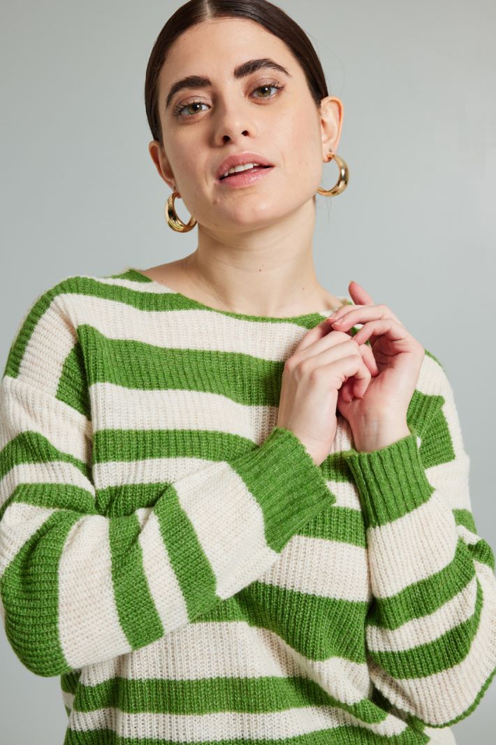Maglia a coste - VERDE PISTACCHIO PANNA - Fashion Market - 3