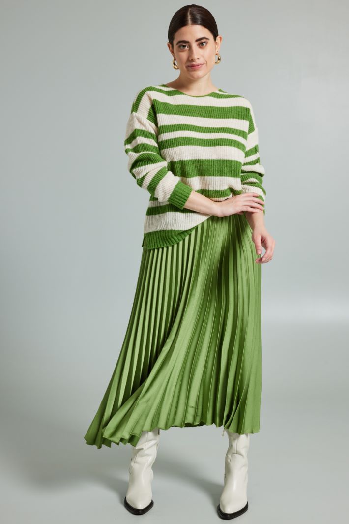 Maglia a coste - VERDE PISTACCHIO PANNA - Fashion Market