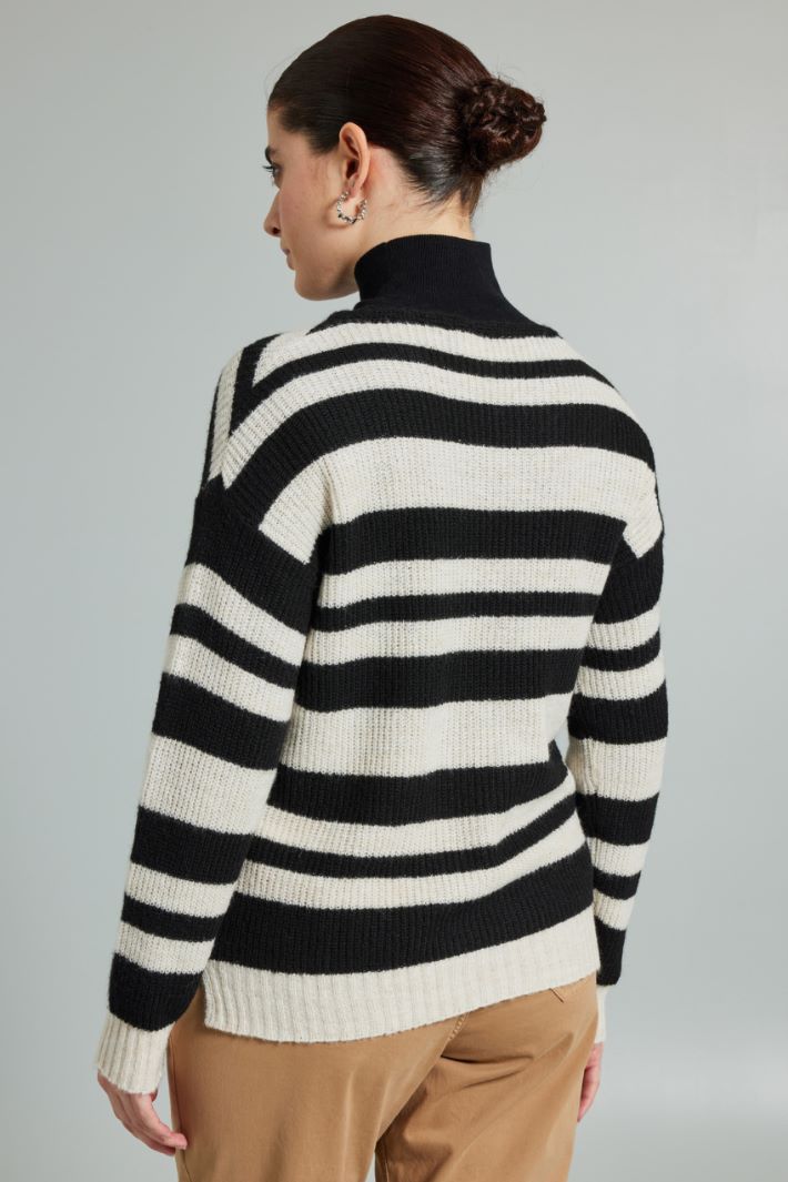 Maglia a coste - NERO PANNA - Fashion Market - 4