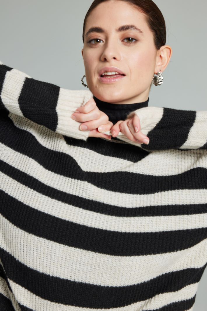 Maglia a coste - NERO PANNA - Fashion Market - 3