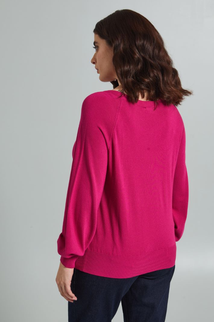 Maglia con bottoni decorativi - FUCSIA - Fashion Market - 4