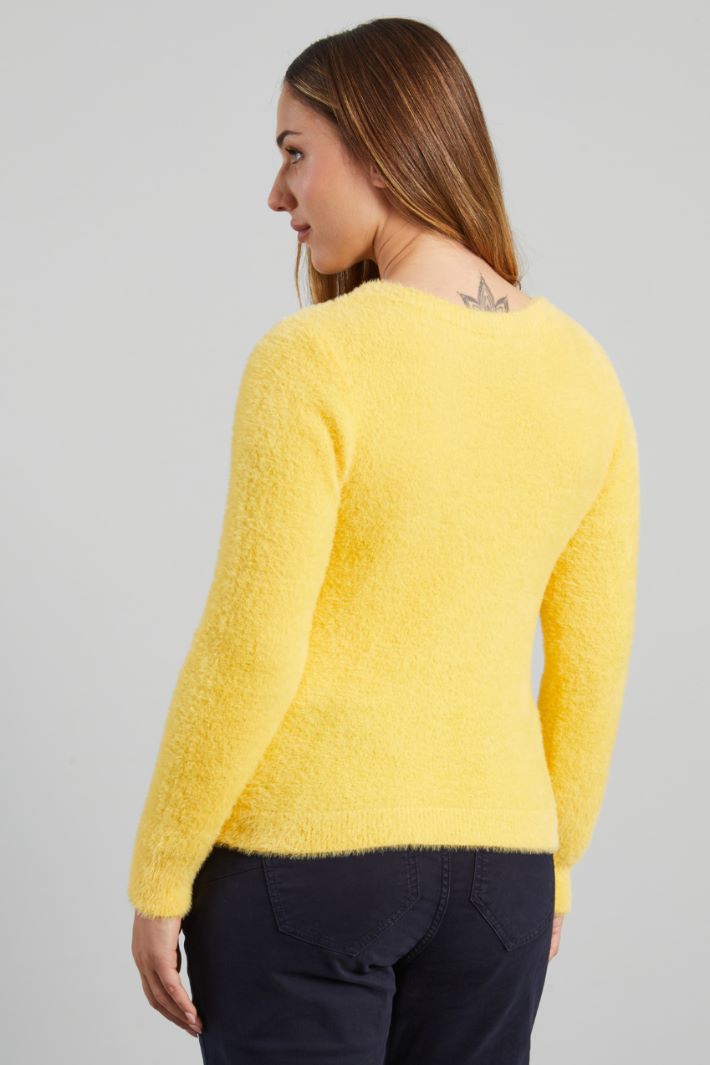 Maglia in filato garzato - GIALLO SOLE - Fashion Market - 4
