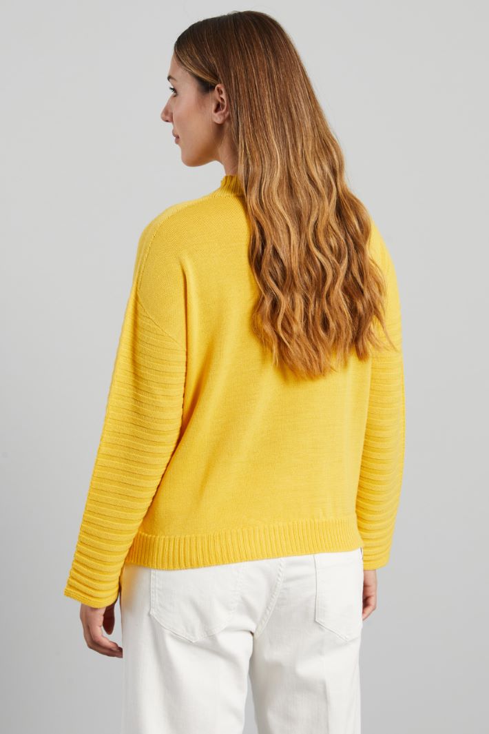 Maglia a coste orizzontali - GIALLO SOLE - Fashion Market - 4