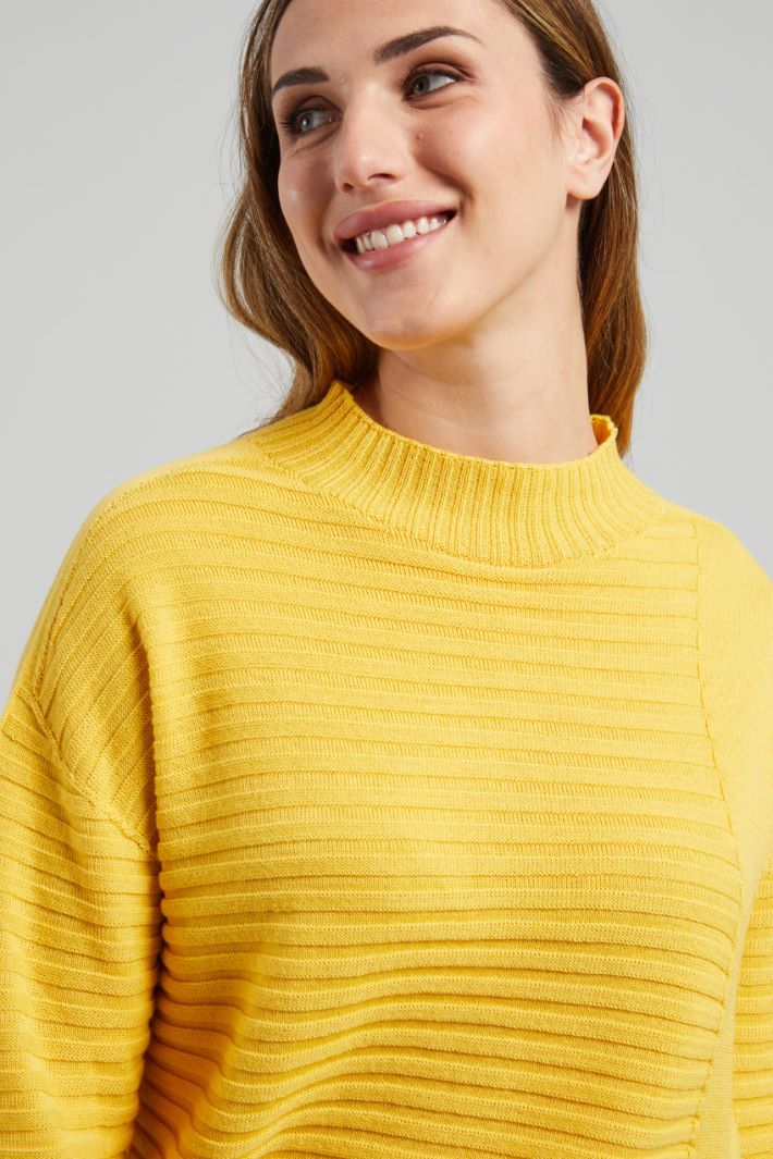 Maglia a coste orizzontali - GIALLO SOLE - Fashion Market - 3