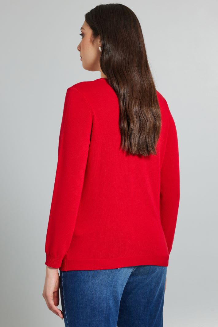 Maglia in viscosa stretch - ROSSO - Fashion Market - 4