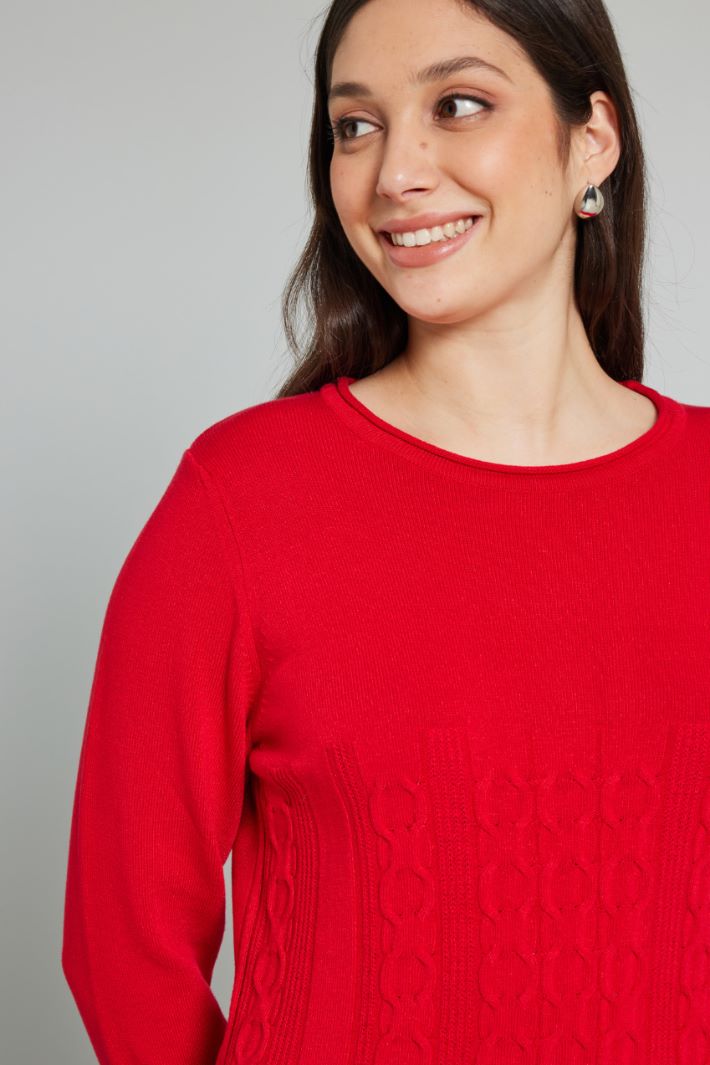 Maglia in viscosa stretch - ROSSO - Fashion Market - 3