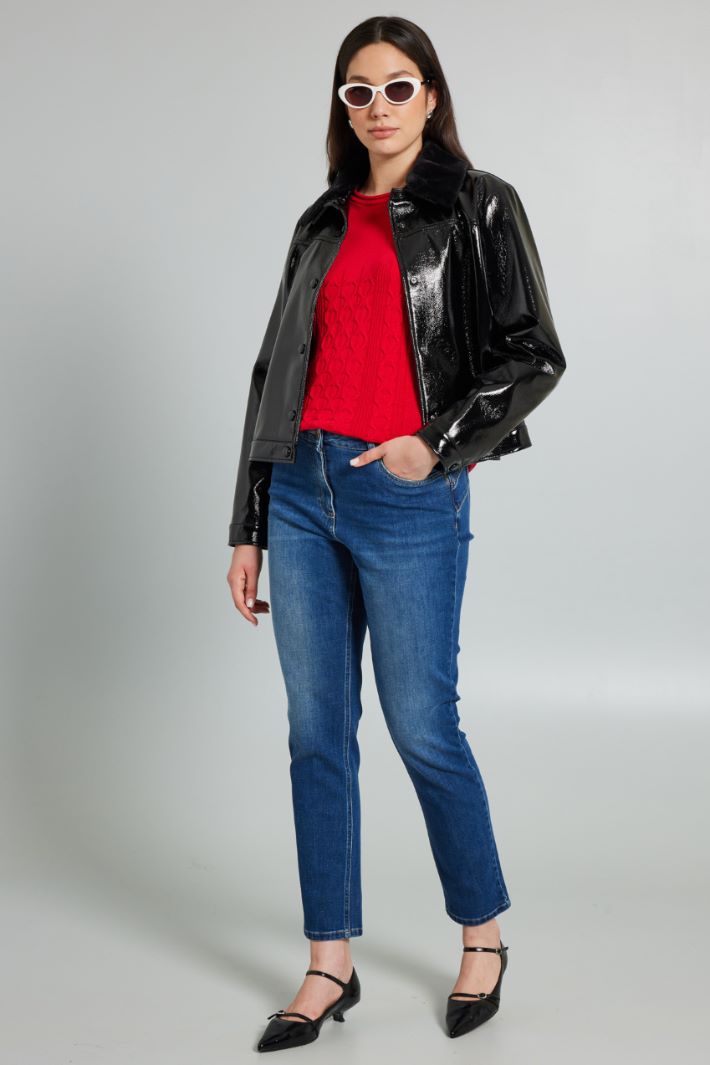 Maglia in viscosa stretch - ROSSO - Fashion Market