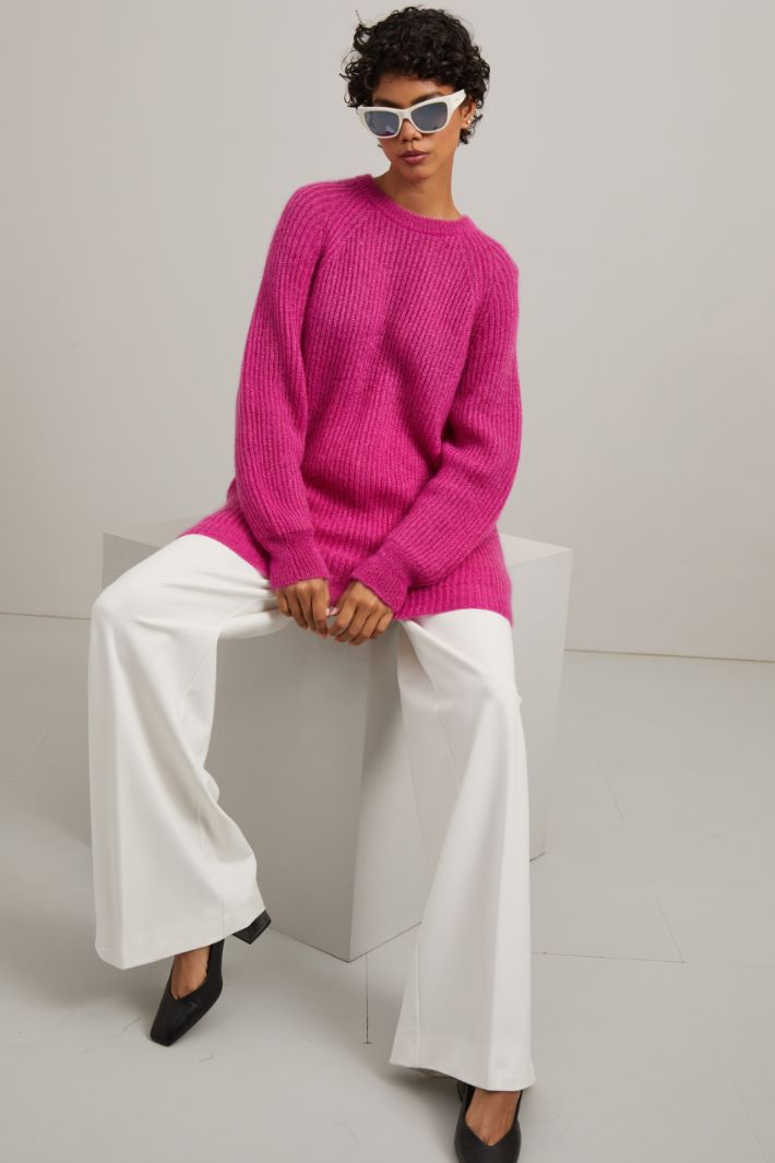 Maglia in lana e mohair - FUXIA - Fashion Market