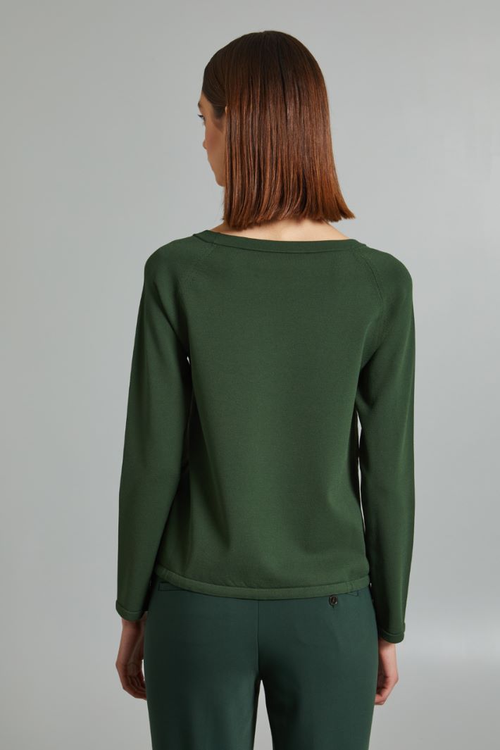 Maglia in filato compatto - VERDE BOSCO - Fashion Market - 4