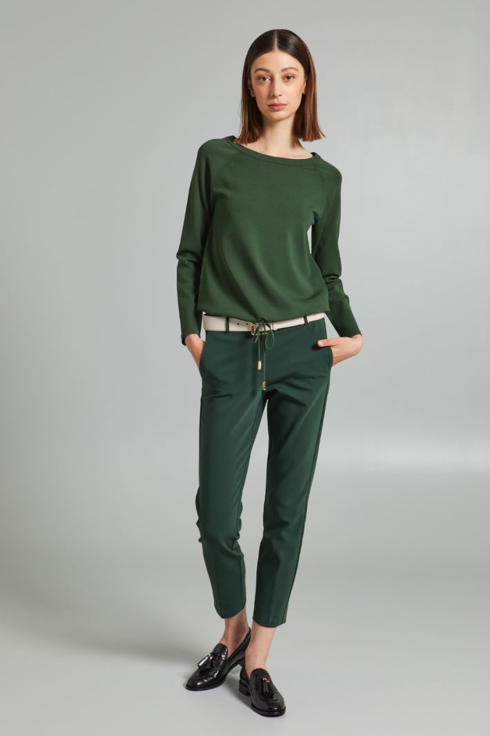 Maglia in filato compatto - VERDE BOSCO - Fashion Market