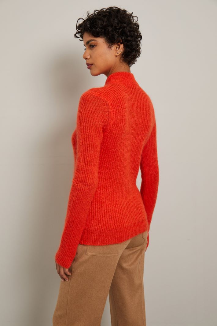 Maglia in filato mohair e lana - ARANCIONE - Fashion Market - 4