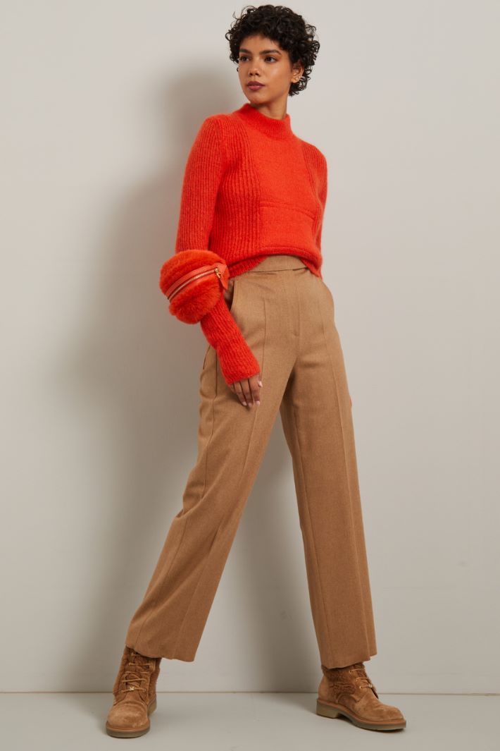 Maglia in filato mohair e lana - ARANCIONE - Fashion Market