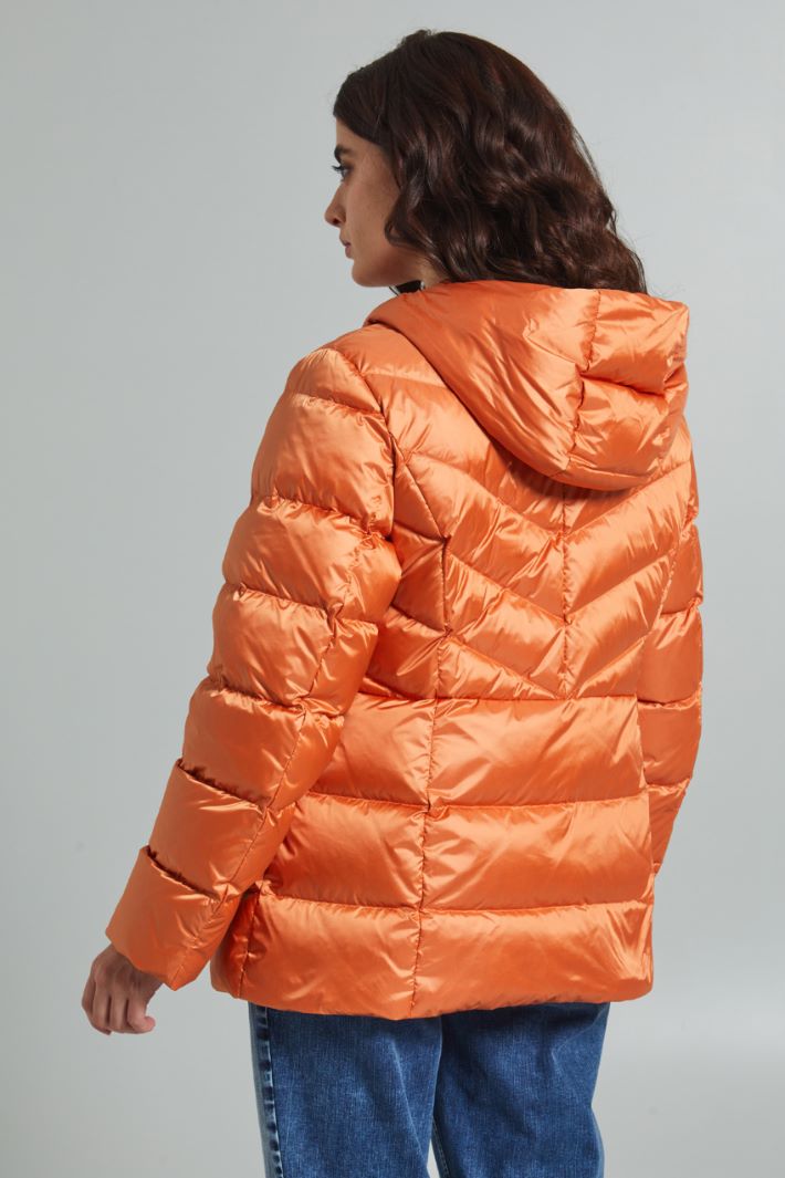 Piumino in raso cangiante - ARANCIONE CHIARO - Fashion Market - 4