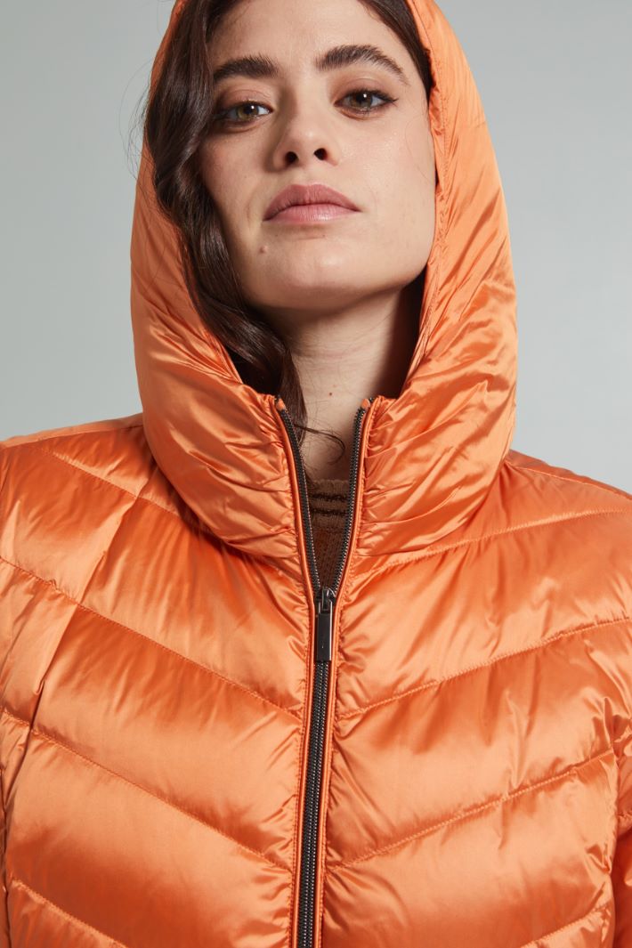 Piumino in raso cangiante - ARANCIONE CHIARO - Fashion Market - 3