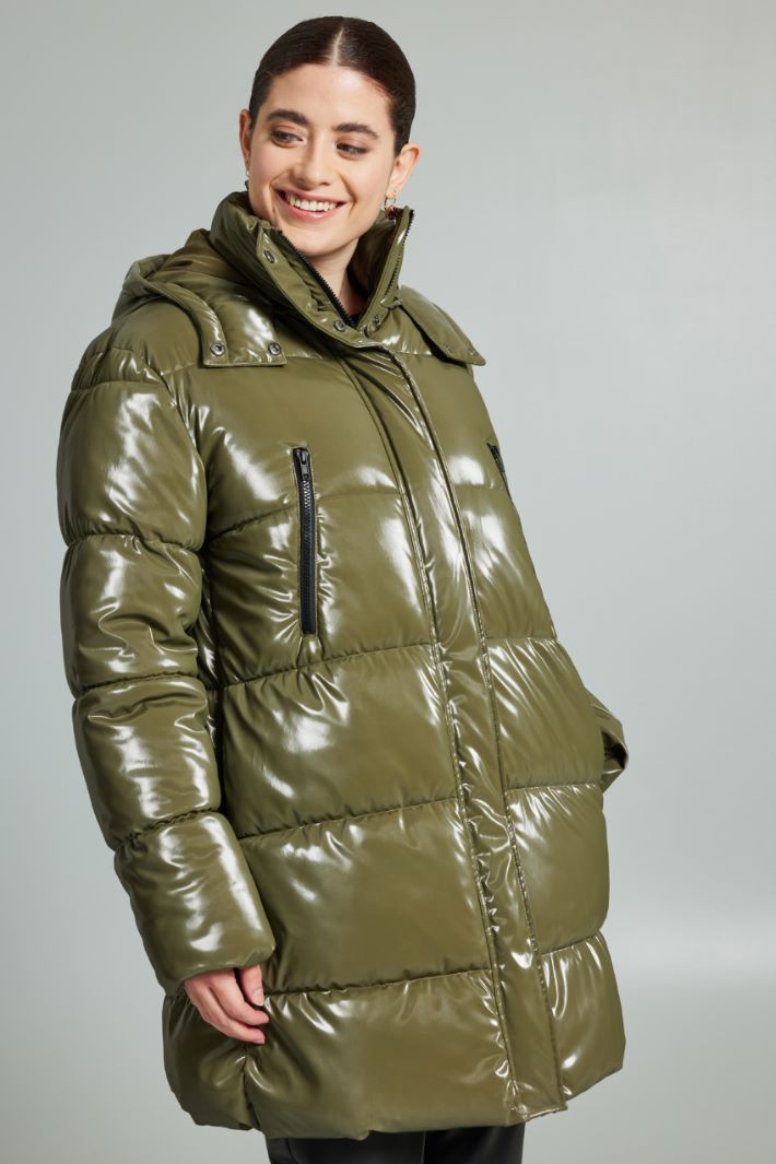 Imbottito effetto vernice - VERDE MILITARE - Fashion Market - 2
