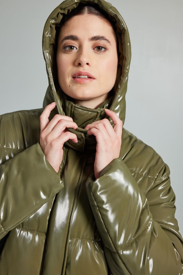 Imbottito effetto vernice - VERDE MILITARE - Fashion Market - 3