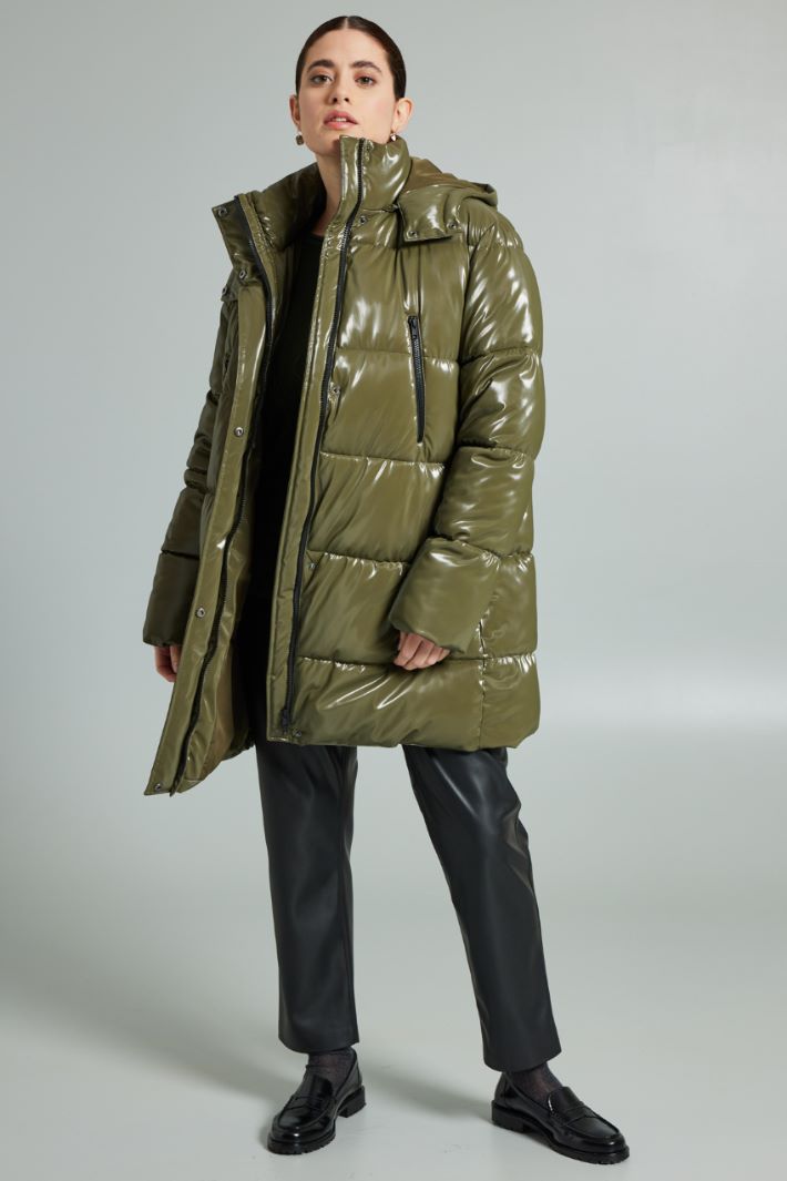 Imbottito effetto vernice - VERDE MILITARE - Fashion Market