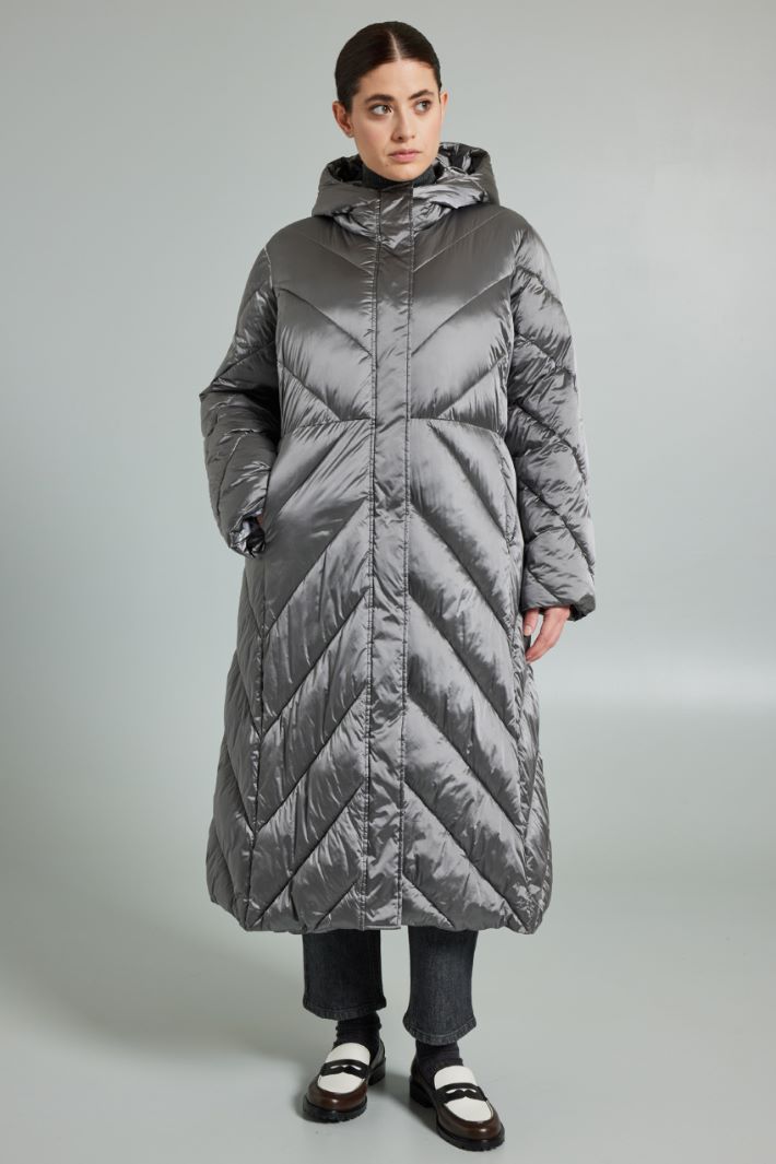 Imbottito lungo in raso - GRIGIO PIOMBO - Fashion Market - 2