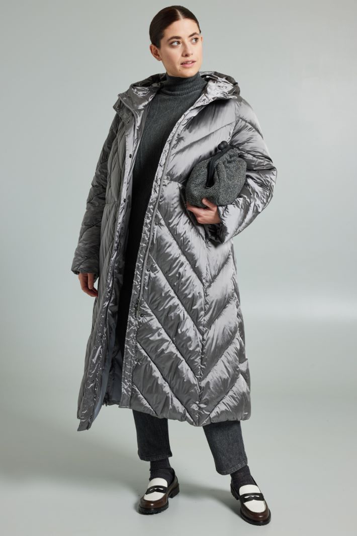 Imbottito lungo in raso - GRIGIO PIOMBO - Fashion Market