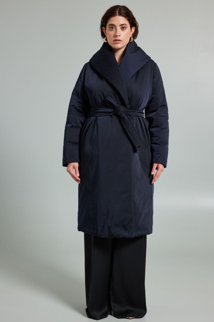 Imbottito con collo sciallato - BLU NOTTE - Fashion Market - 2