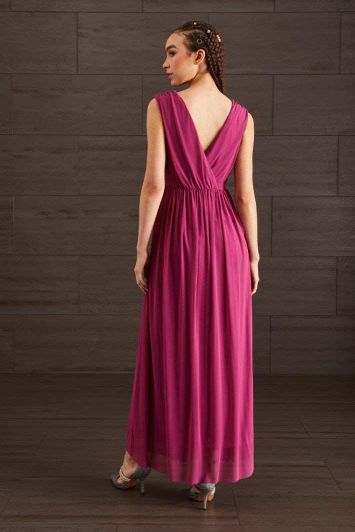 Abito in tulle stretch - CICLAMINO - Fashion Market - 4