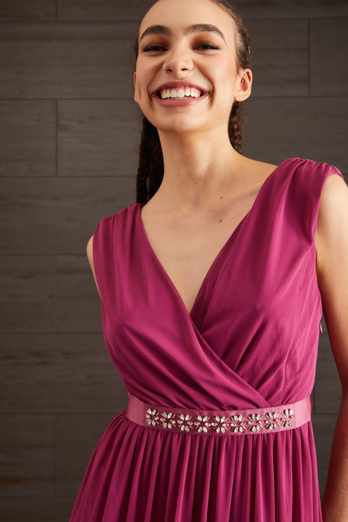 Abito in tulle stretch - CICLAMINO - Fashion Market - 3