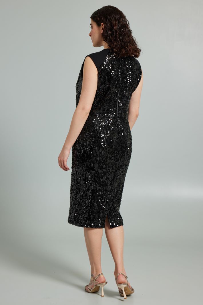 Tubino con paillettes - NERO - Fashion Market - 4