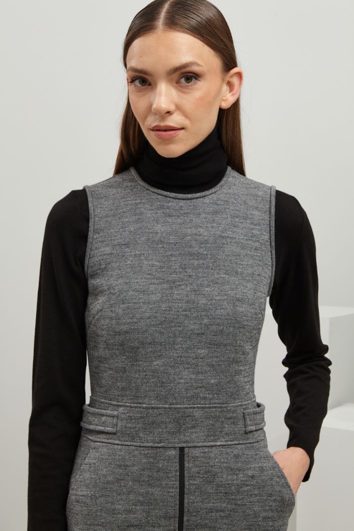 Abito in jersey di lana - GRIGIO ARDESIA - Fashion Market - 3