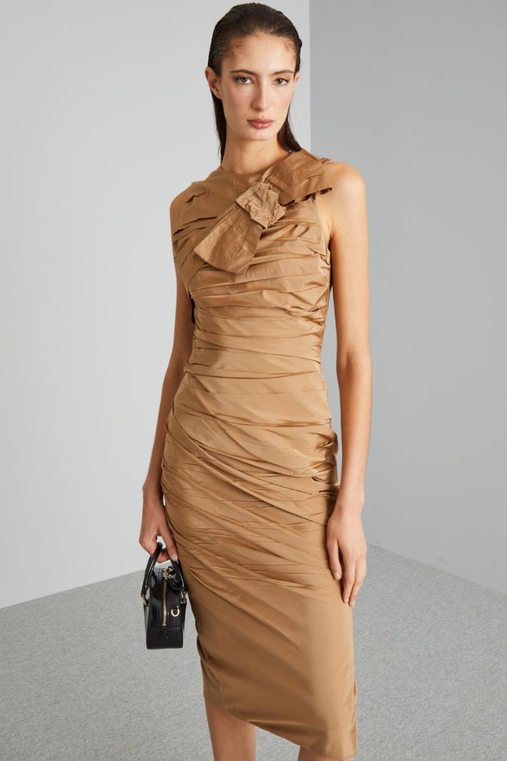 Abito in jersey con fiocco - CAMMELLO - Fashion Market - 2