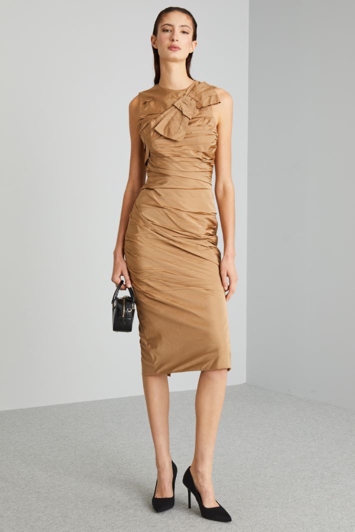 Abito in jersey con fiocco - CAMMELLO - Fashion Market
