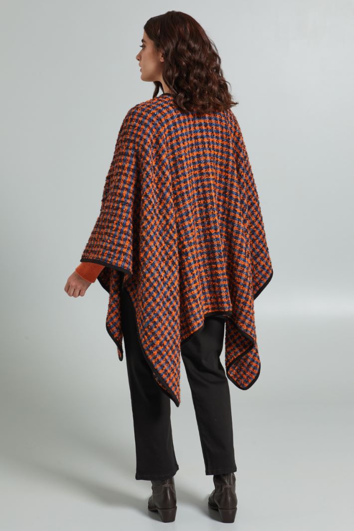 Cappa in bouclé - ARANCIONE AZZURRO NERO - Fashion Market - 4