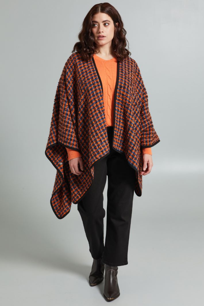 Cappa in bouclé - ARANCIONE AZZURRO NERO - Fashion Market - 2
