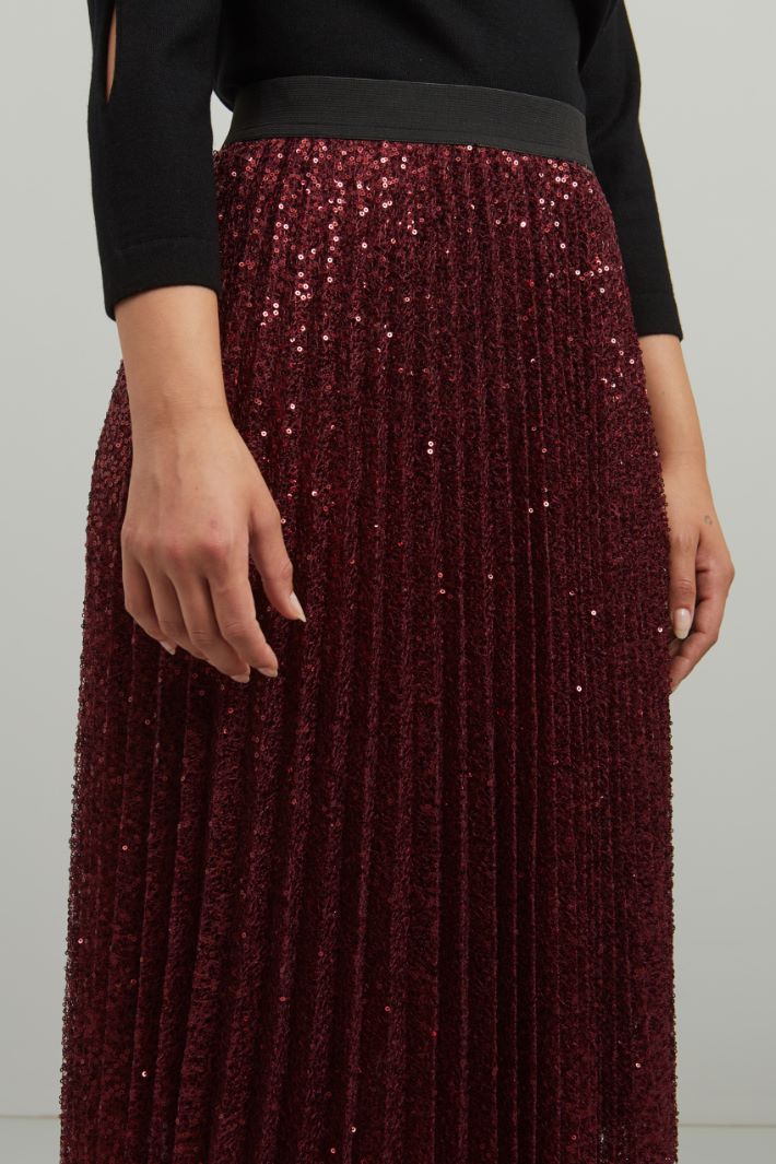 Gonna con paillettes - BORDEAUX - Fashion Market - 3