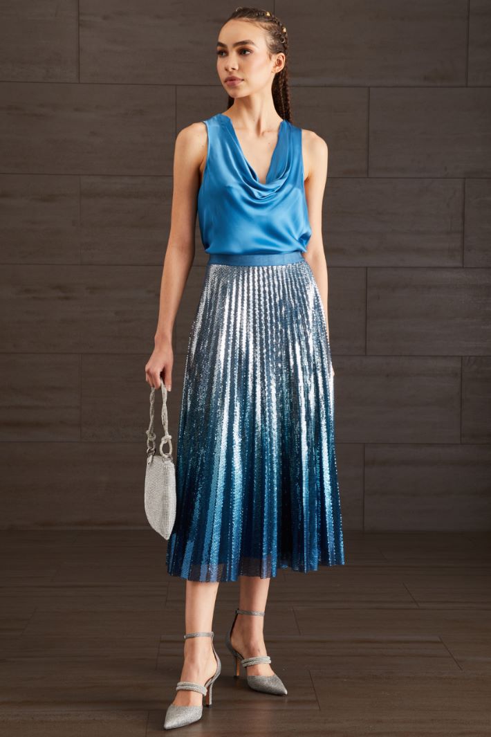 Gonna in tulle con paillettes - ARGENTO AVIO - Fashion Market