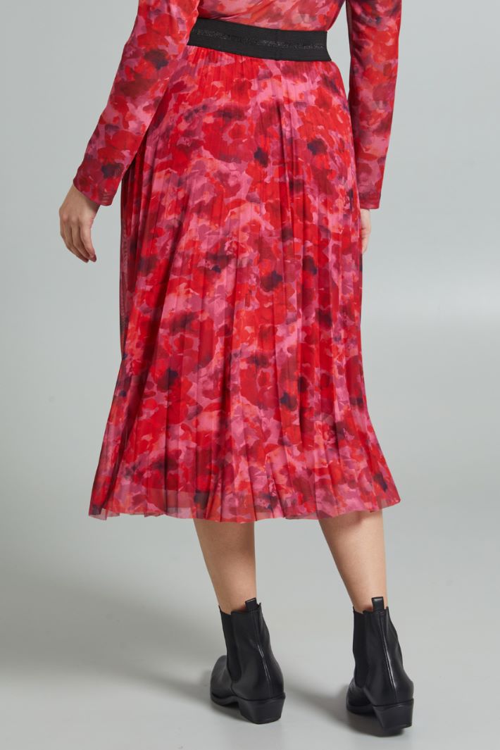 Gonna in jersey tulle - ROSSO MALVA NERO - Fashion Market - 4