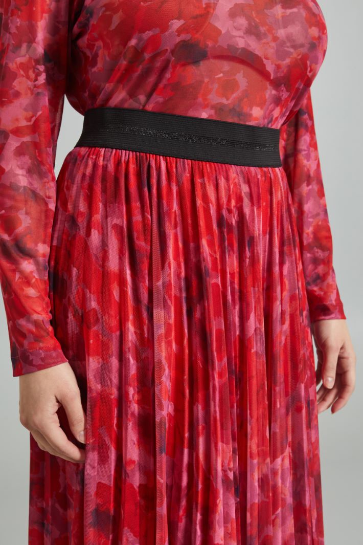Gonna in jersey tulle - ROSSO MALVA NERO - Fashion Market - 3