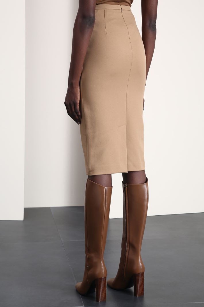 Gonna in jersey diagonale - CAMMELLO - Fashion Market - 2