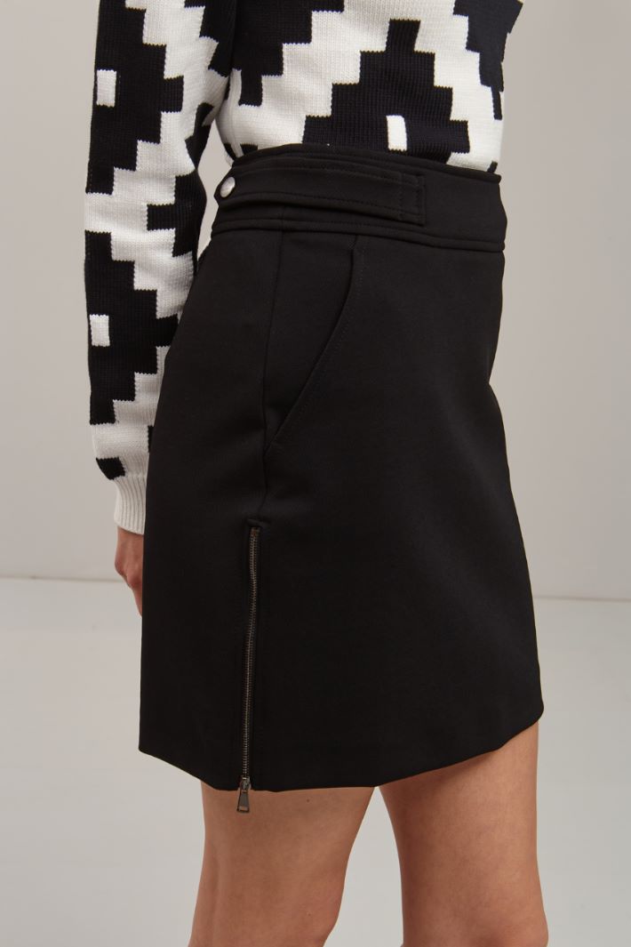 Gonna con zip laterali - NERO - Fashion Market - 3