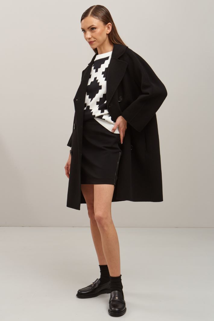Gonna con zip laterali - NERO - Fashion Market