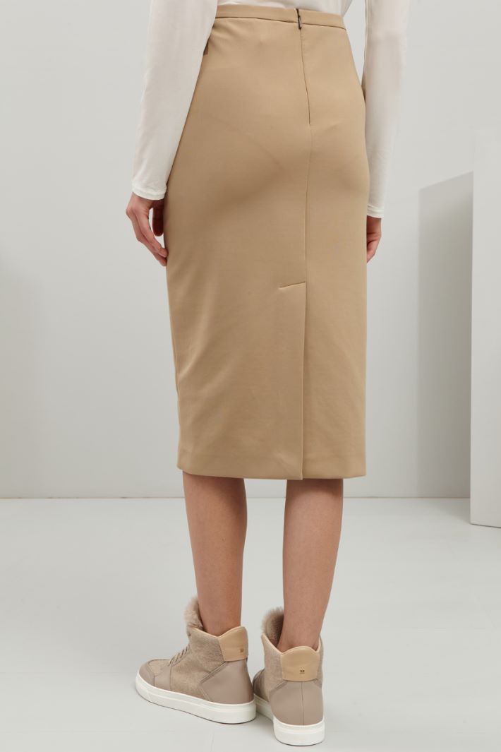 Gonna in jersey  - BEIGE - Fashion Market - 4