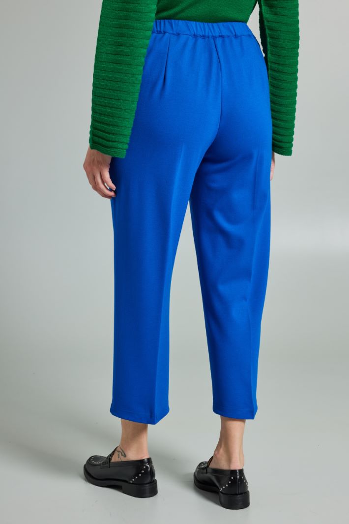 Pantaloni cropped in jersey - TURCHESE - Fashion Market - 4
