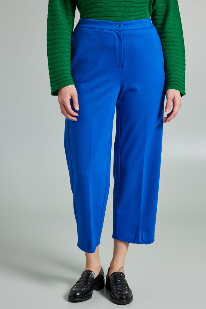 Pantaloni cropped in jersey - TURCHESE - Fashion Market - 2