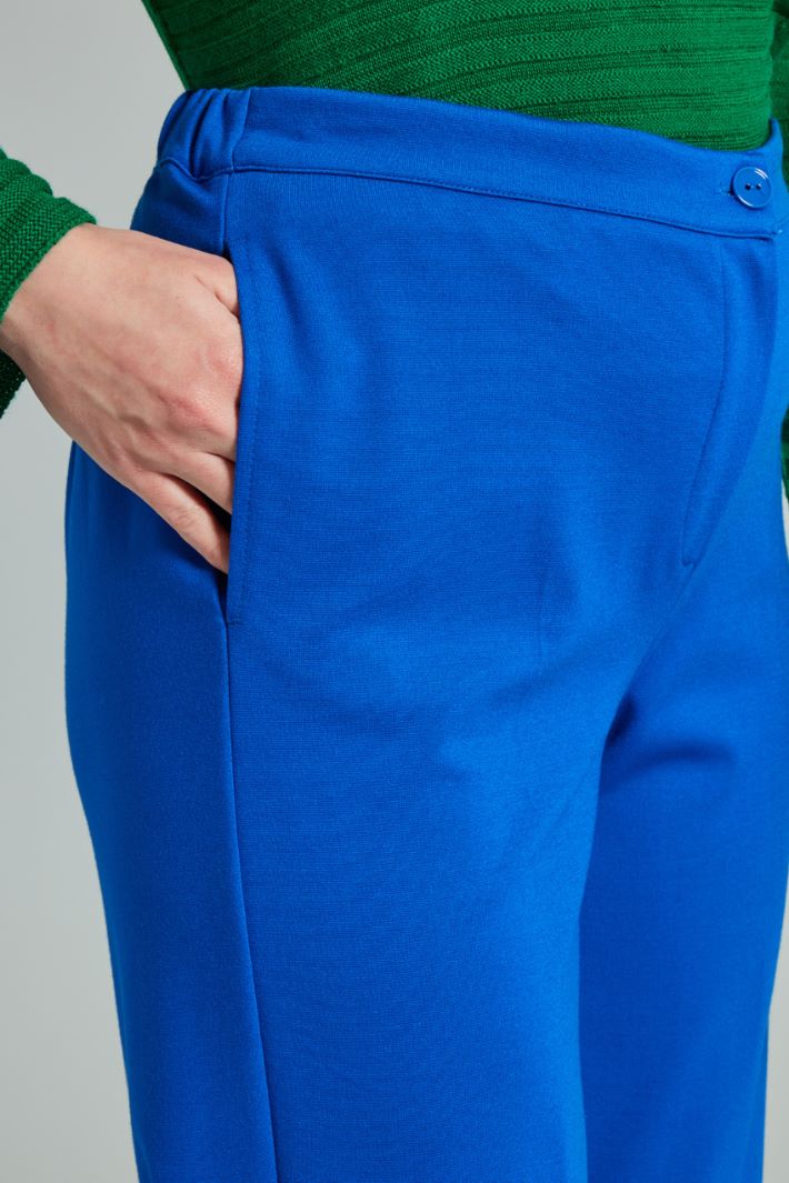 Pantaloni cropped in jersey - TURCHESE - Fashion Market - 3