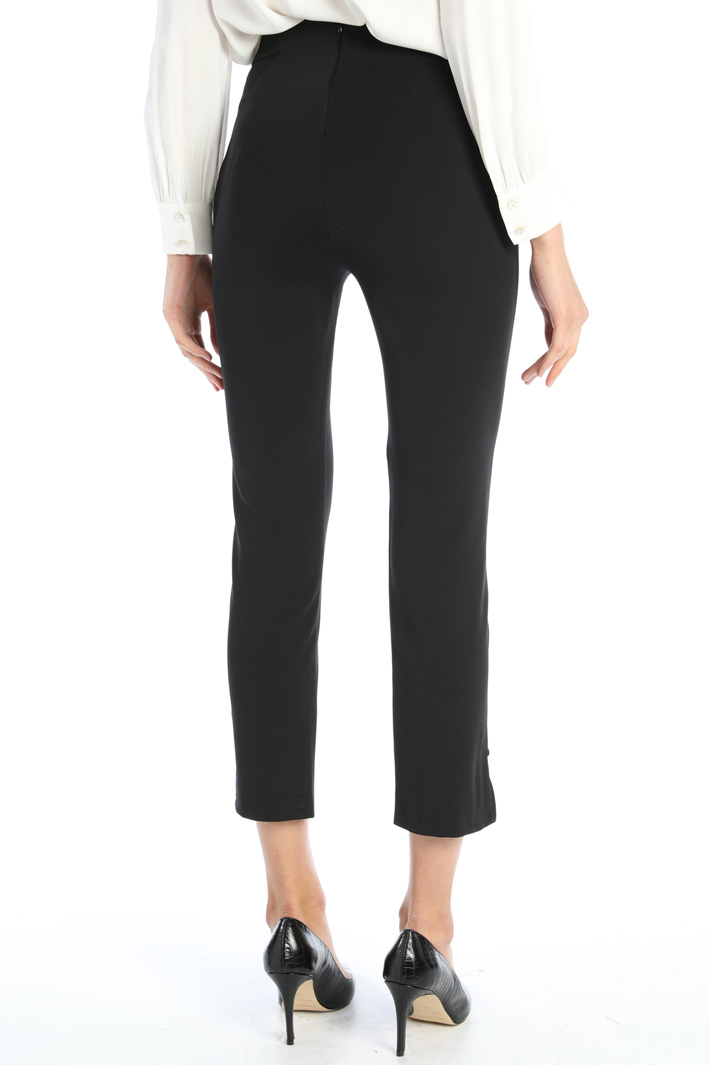 Pantaloni in jersey compatto - NERO - Fashion Market - 2