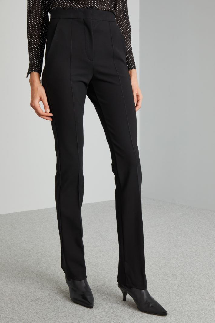 Pantalone slim in jersey - NERO - Fashion Market - 2