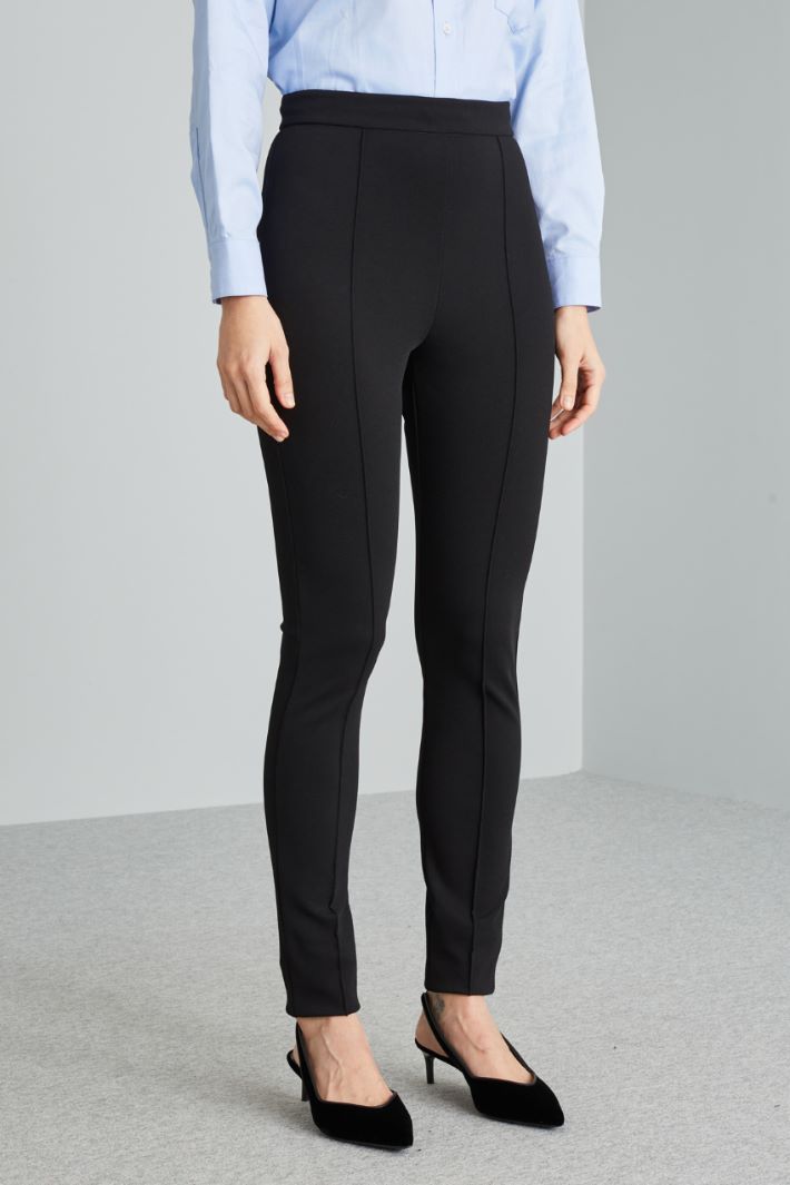 Pantaloni skinny in jersey - NERO - Fashion Market - 2