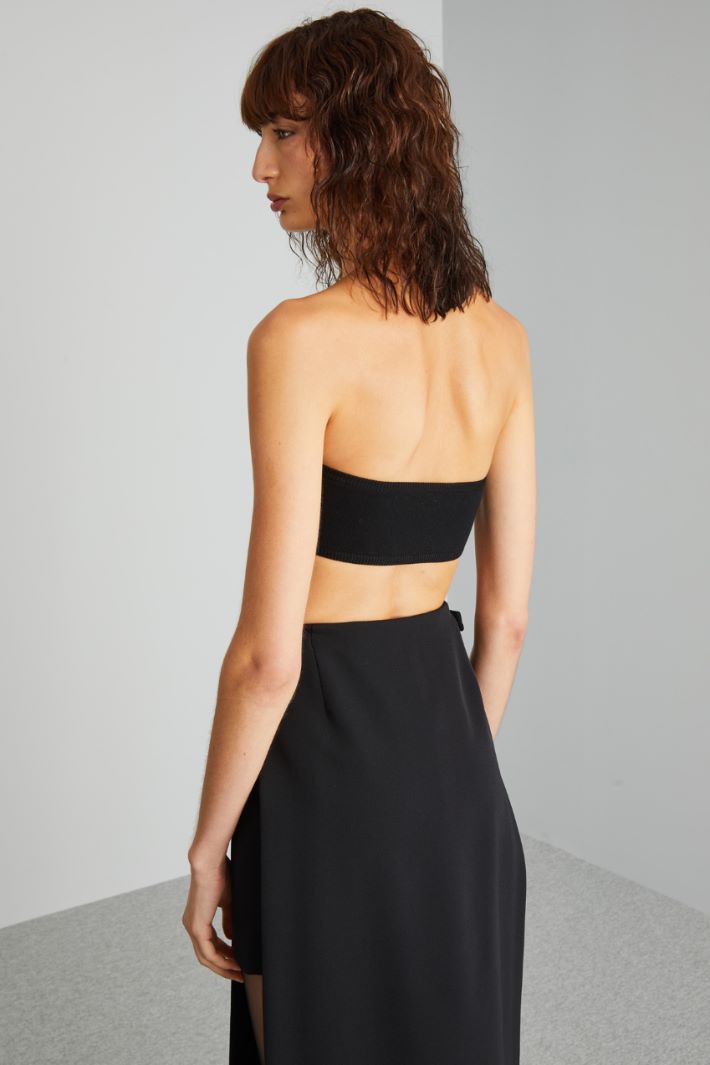 Top a fascia con ricamo - NERO - Fashion Market - 4