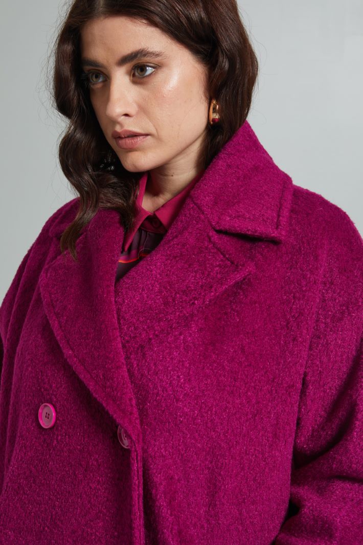 Cappotto doppiopetto lungo - CICLAMINO - Fashion Market - 3