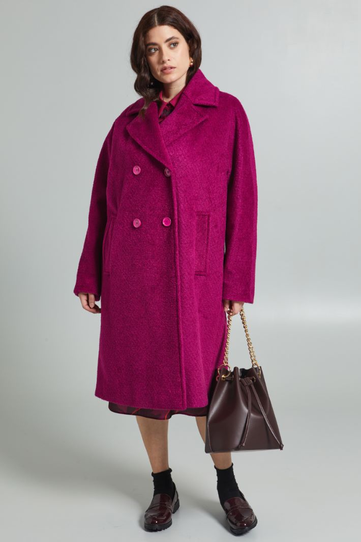 Cappotto doppiopetto lungo - CICLAMINO - Fashion Market