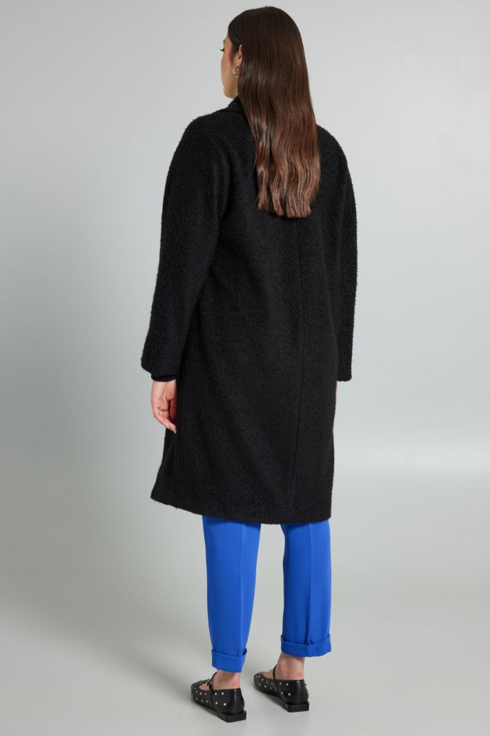 Cappotto doppiopetto lungo - NERO - Fashion Market - 4